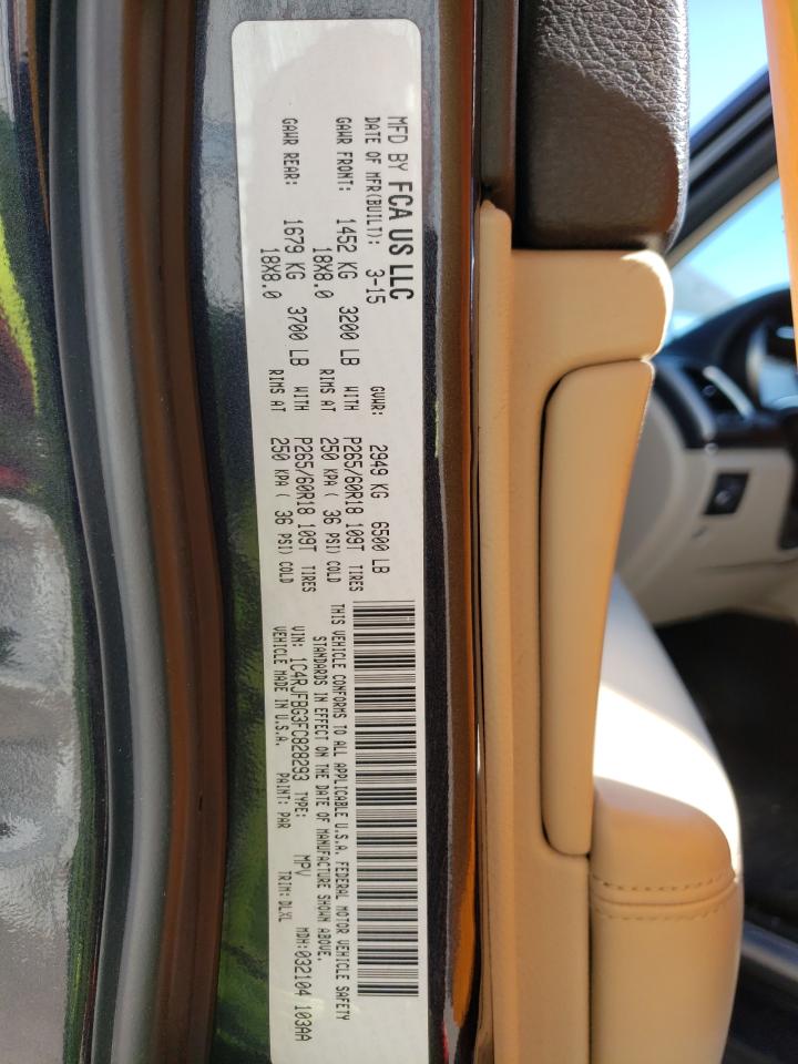 2015 Jeep Grand Cherokee VIN 1C4RJFBG3FC828293 Copart auction photo, front end / side damage thumbnail 13