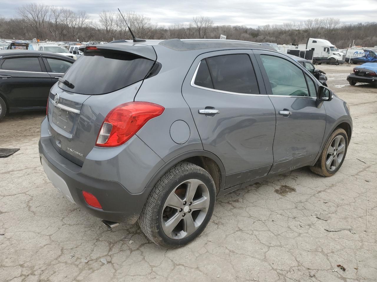 2014 Buick Encore VIN KL4CJBSB1EB775742 Copart auction photo, vandalism damage thumbnail 3