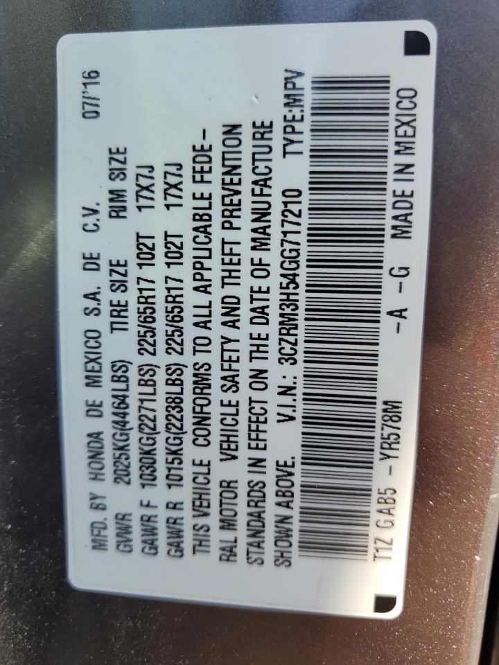 2016 Honda CR-V VIN 3CZRM3H54GG717210 Copart auction photo, all over damage thumbnail 13