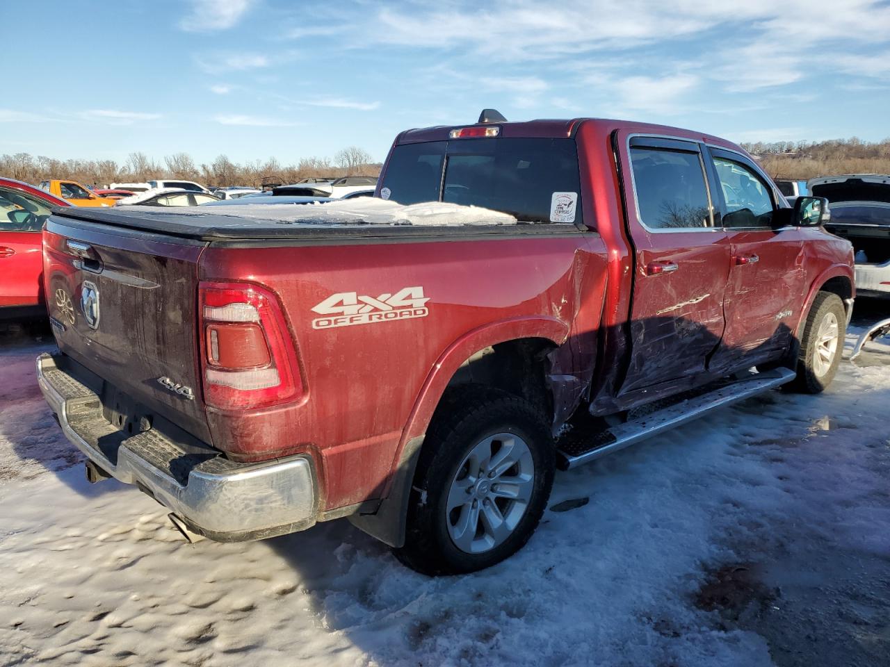 2019 RAM 1500 VIN 1C6SRFJTXKN745278 Copart auction photo, side damage thumbnail 3