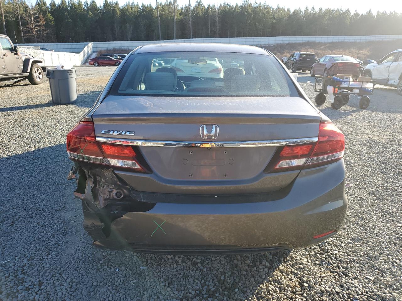 2013 Honda Civic VIN 19XFB2F86DE233486 Copart auction photo, rear end damage thumbnail 6