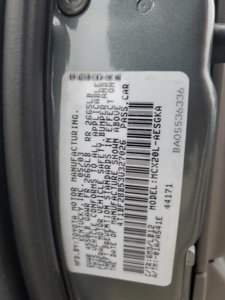 2003 Toyota Avalon VIN 4T1BF28B53U327026 Copart auction photo, rear end / front end damage thumbnail 12