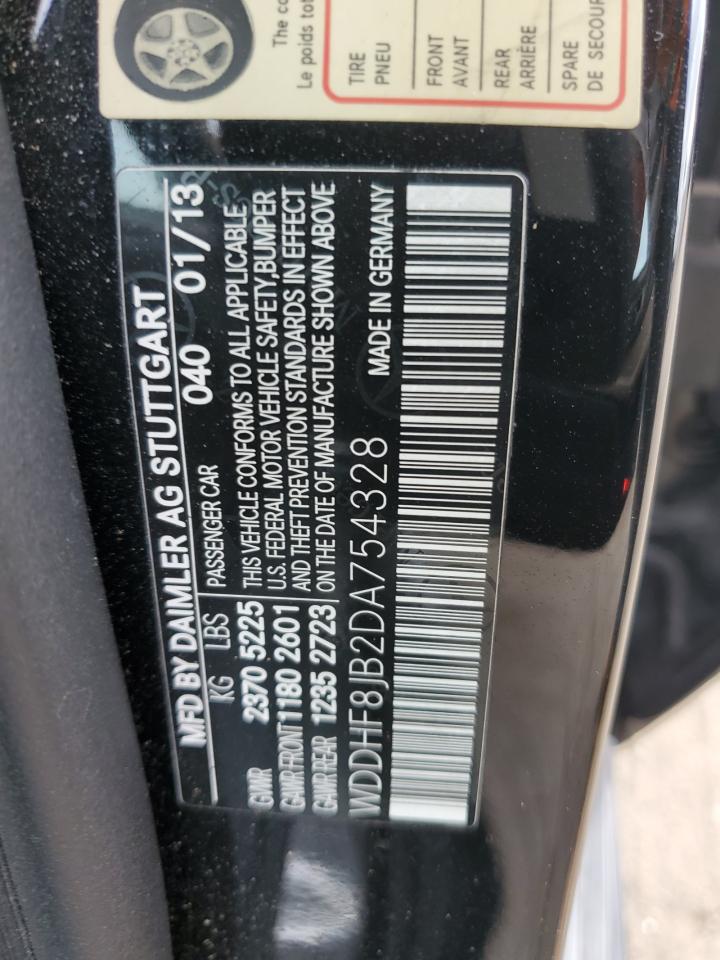 2013 Mercedes-Benz E-klasse VIN WDDHF8JB2DA754328 Copart auction photo, front end damage thumbnail 14