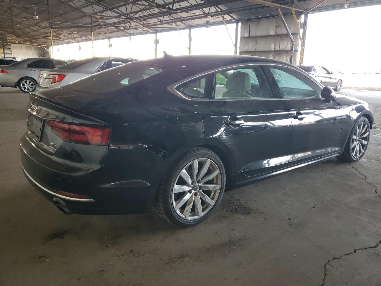 2018 Audi A5 VIN WAUCNCF52JA049969 Copart auction photo, side / front end damage thumbnail 3