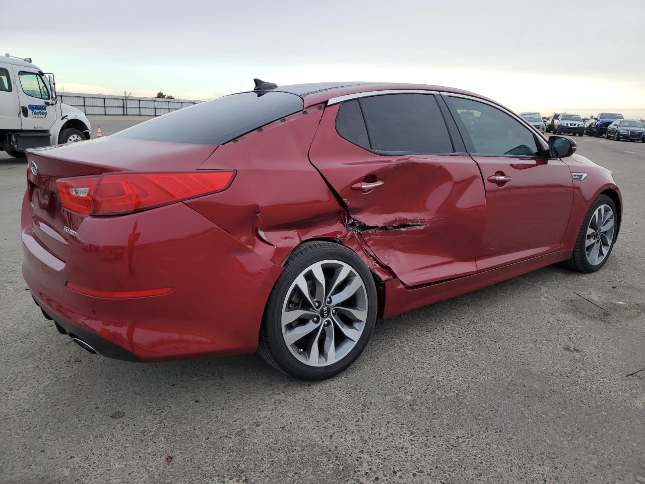 2014 KIA Optima VIN 5XXGR4A68EG284806 Copart auction photo, side damage thumbnail 3