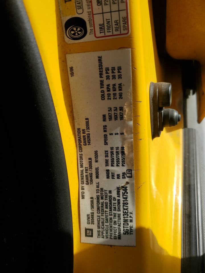 2007 Hummer H3 VIN 5GTDN13EX78147544 Copart auction photo, side damage thumbnail 14