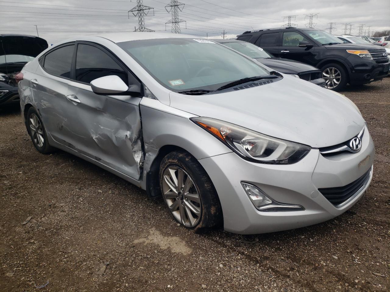 2014 Hyundai Elantra VIN KMHDH4AE6EU059836 Copart auction photo, side / minor dent/scratches damage thumbnail 4