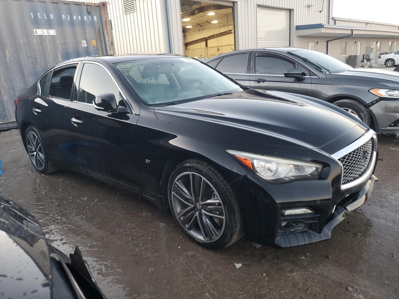 2014 Infiniti Q50 VIN JN1BV7AR3EM697439 Copart auction photo, side damage thumbnail 4