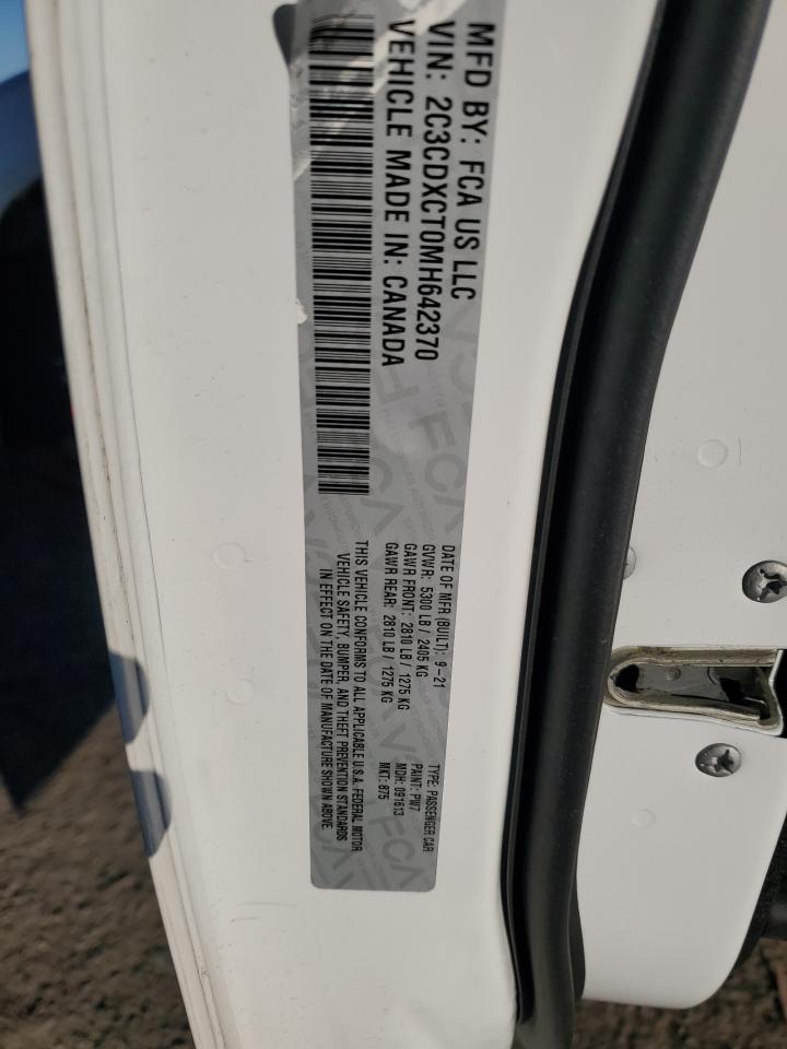 2021 Dodge Charger VIN 2C3CDXCT0MH642370 Copart auction photo, front end damage thumbnail 12