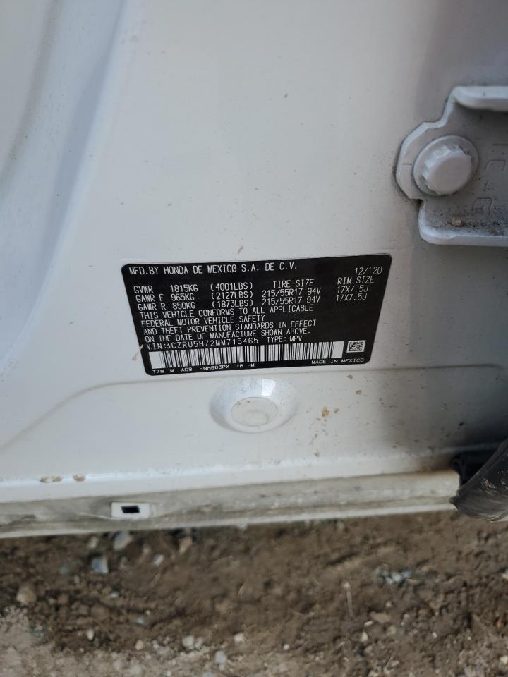 2021 Honda HR-V VIN 3CZRU5H72MM715465 Copart auction photo, rollover damage thumbnail 14