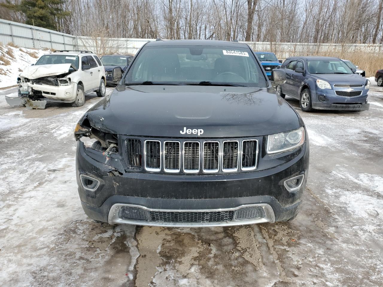 2014 Jeep Grand Cherokee VIN 1C4RJFBG9EC439852 Copart auction photo, front end / side damage thumbnail 5
