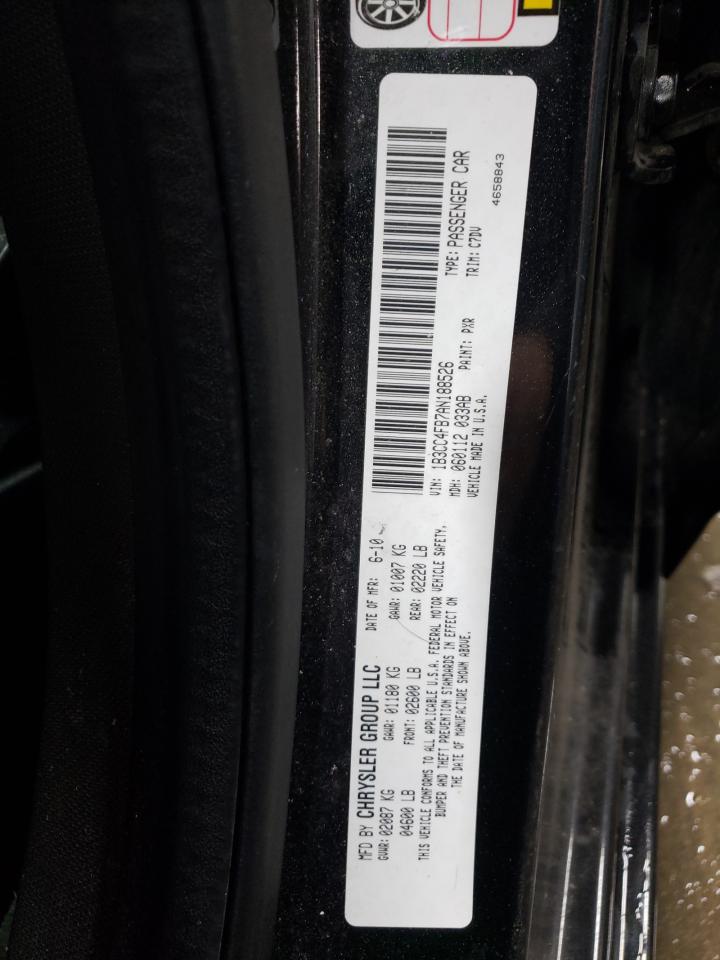2010 Dodge Avenger VIN 1B3CC4FB7AN188526 Copart auction photo, side damage thumbnail 12