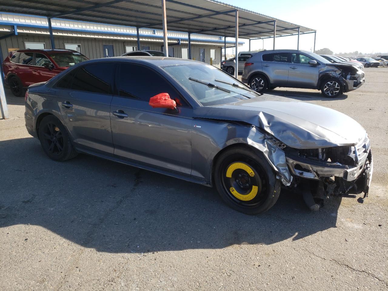 2018 Audi A4 VIN WAUKMAF41JA064456 Copart auction photo, front end / side damage thumbnail 4