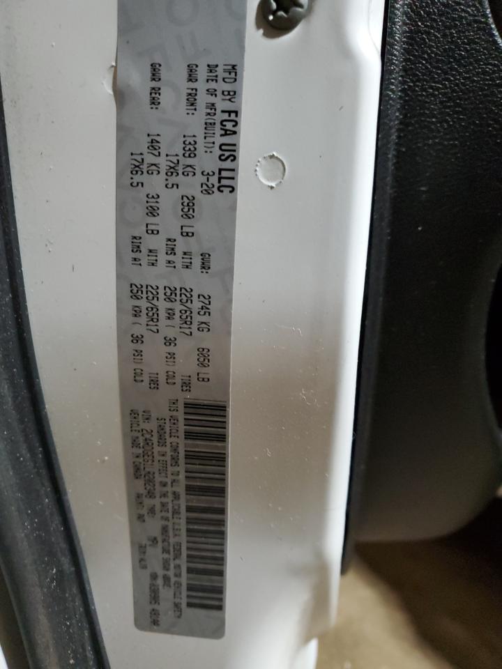 2020 Dodge Caravan VIN 2C4RDGEG1LR202348 Copart auction photo, side / front end damage thumbnail 15
