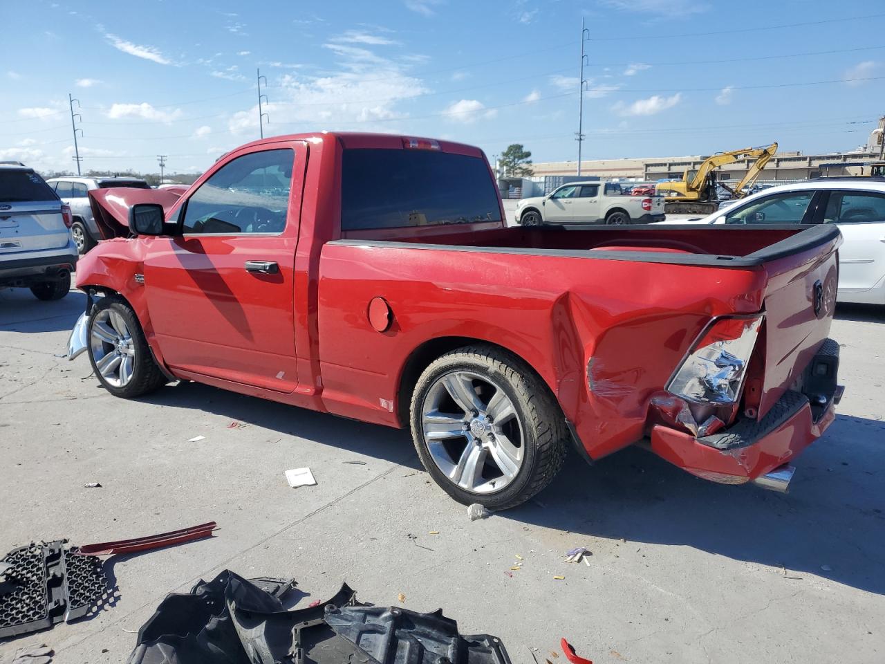 2014 RAM 1500 VIN 3C6JR6AT3EG135201 Copart auction photo, front end / rear end damage thumbnail 2
