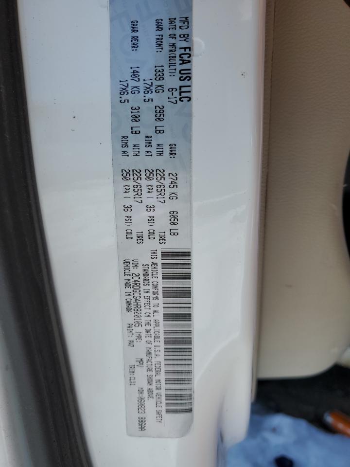 2017 Dodge Caravan VIN 2C4RDGCG4HR800105 Copart auction photo, rear end damage thumbnail 13