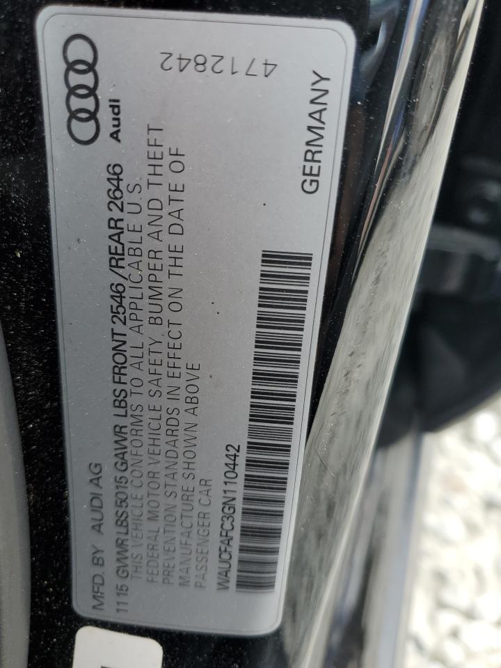 2016 Audi A6 VIN WAUCFAFC3GN110442 Copart auction photo, normal wear damage thumbnail 12