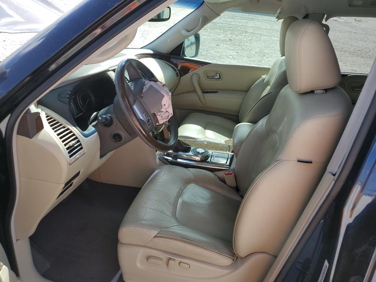 2017 Infiniti QX80 VIN JN8AZ2NF0H9642913 Copart auction photo, front end / side damage thumbnail 7