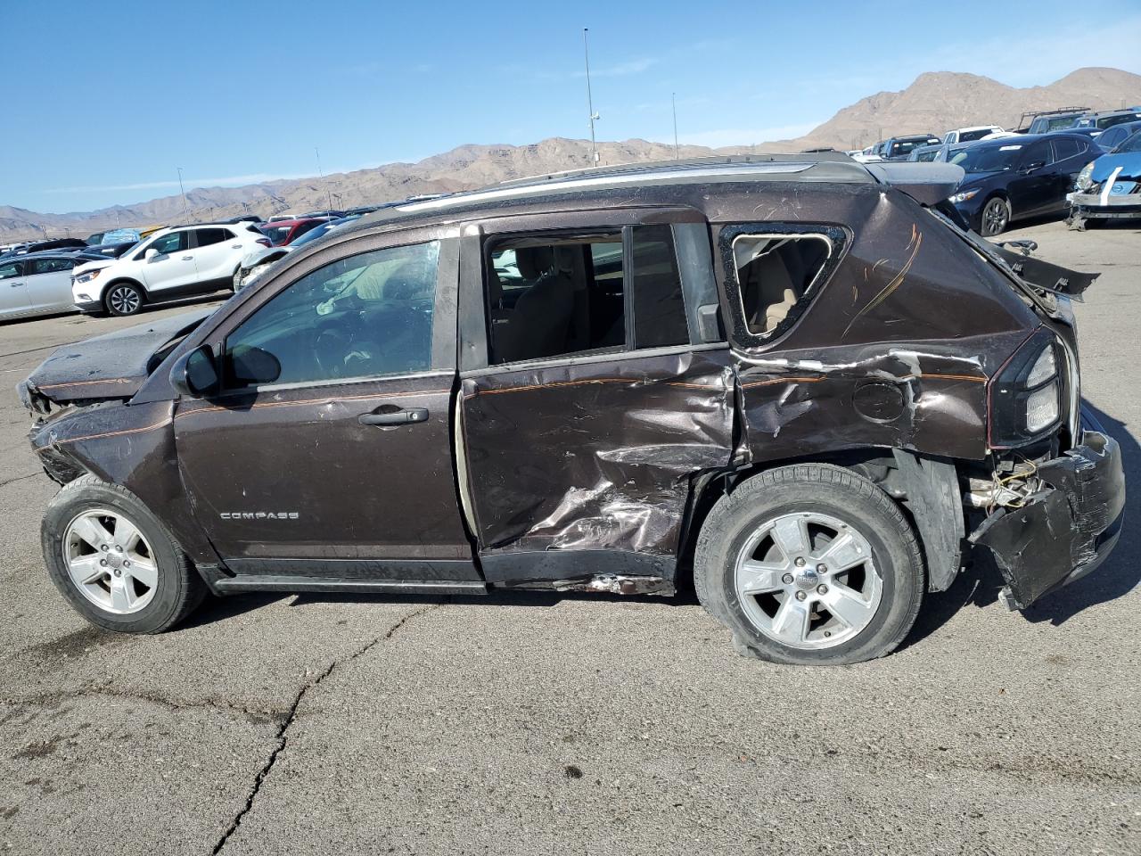 2014 Jeep Compass VIN 1C4NJCBA4ED618092 Copart auction photo, all over damage thumbnail 2
