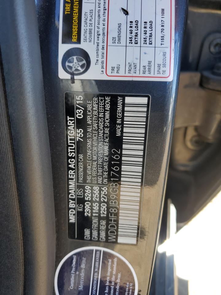 2016 Mercedes-Benz E-klasse VIN WDDHF8JB9GB176162 Copart auction photo, rear end damage thumbnail 13