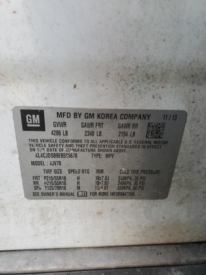 2014 Buick Encore VIN KL4CJDSB9EB599678 Copart auction photo, front end damage thumbnail 13