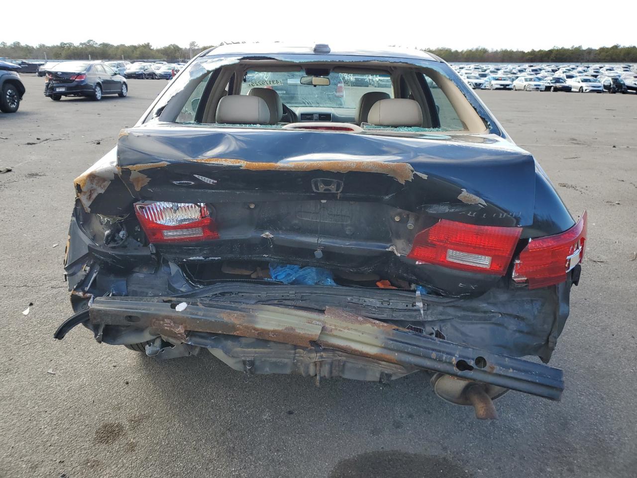 2005 Honda Accord VIN 1HGCM568X5A135727 Copart auction photo, rear end / minor dent/scratches damage thumbnail 6