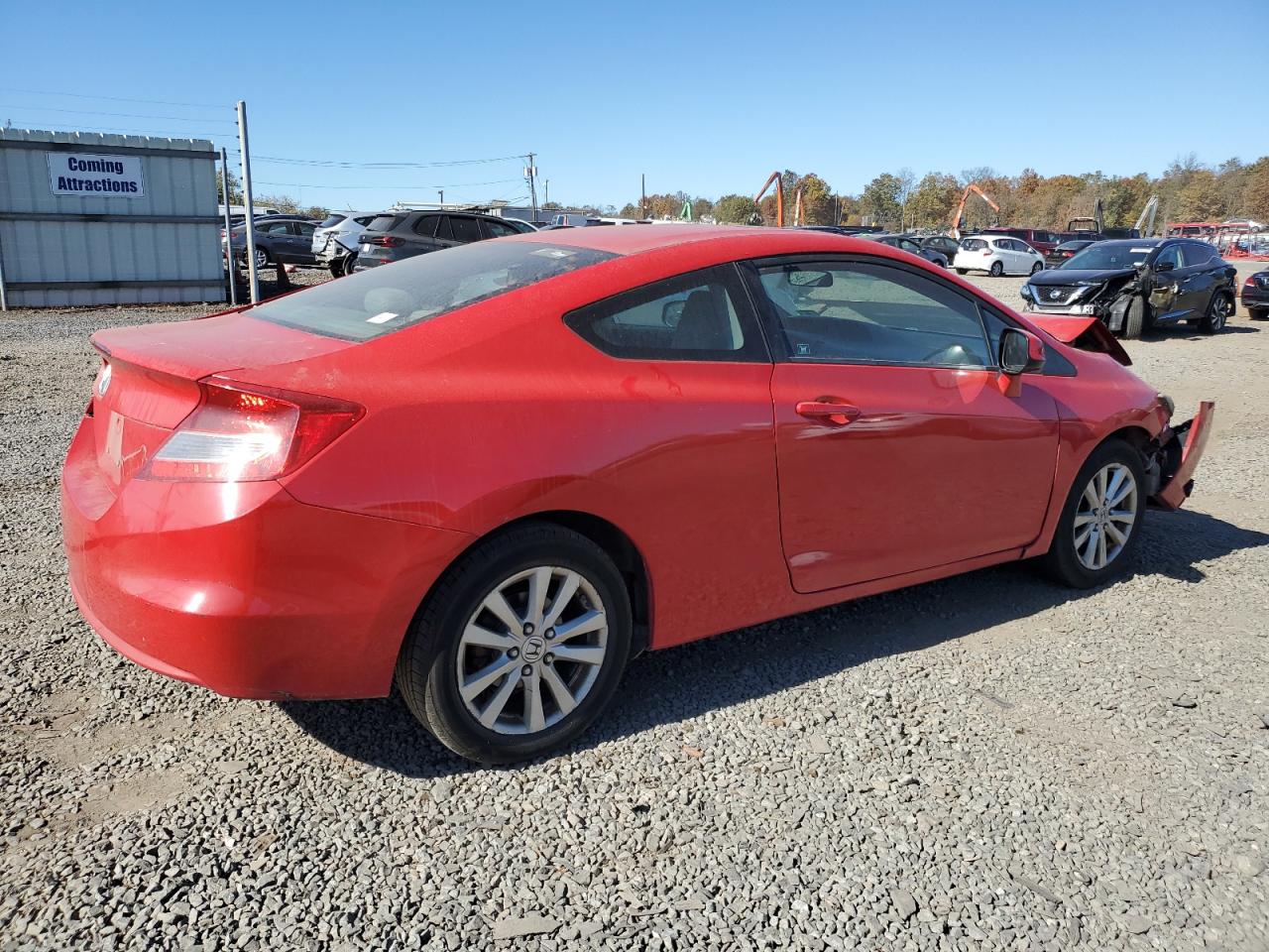 2012 Honda Civic VIN 2HGFG3B81CH552229 Copart auction photo, front end damage thumbnail 3