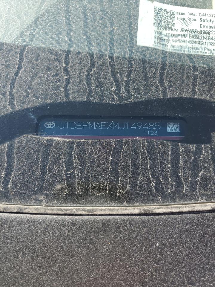 2021 Toyota Corolla VIN JTDEPMAEXMJ149485 Copart auction photo, rear end damage thumbnail 13