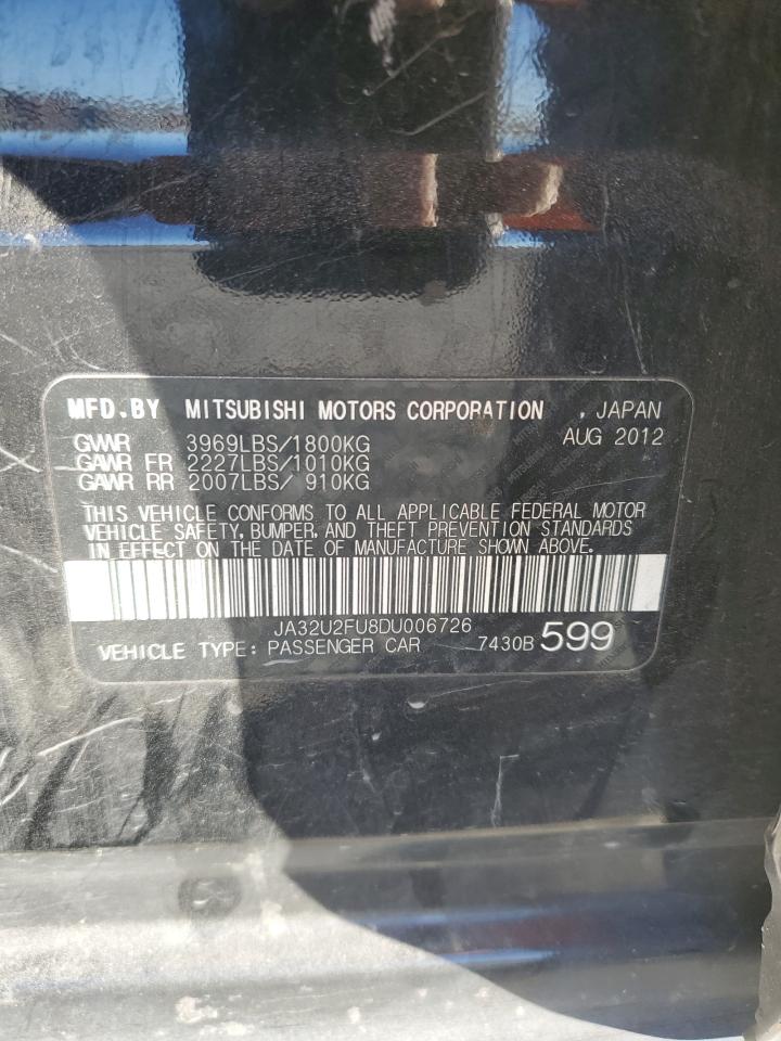 2013 Mitsubishi Lancer VIN JA32U2FU8DU006726 Copart auction photo, front end / minor dent/scratches damage thumbnail 14