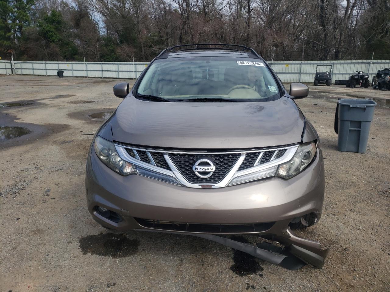 2012 Nissan Murano VIN JN8AZ1MU3CW103738 Copart auction photo, front end / side damage thumbnail 5