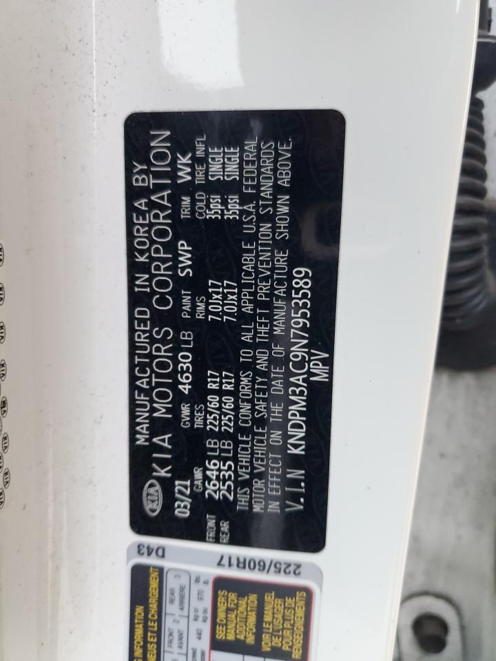 2022 KIA Sportage VIN KNDPM3AC9N7953589 Copart auction photo, side / front end damage thumbnail 12
