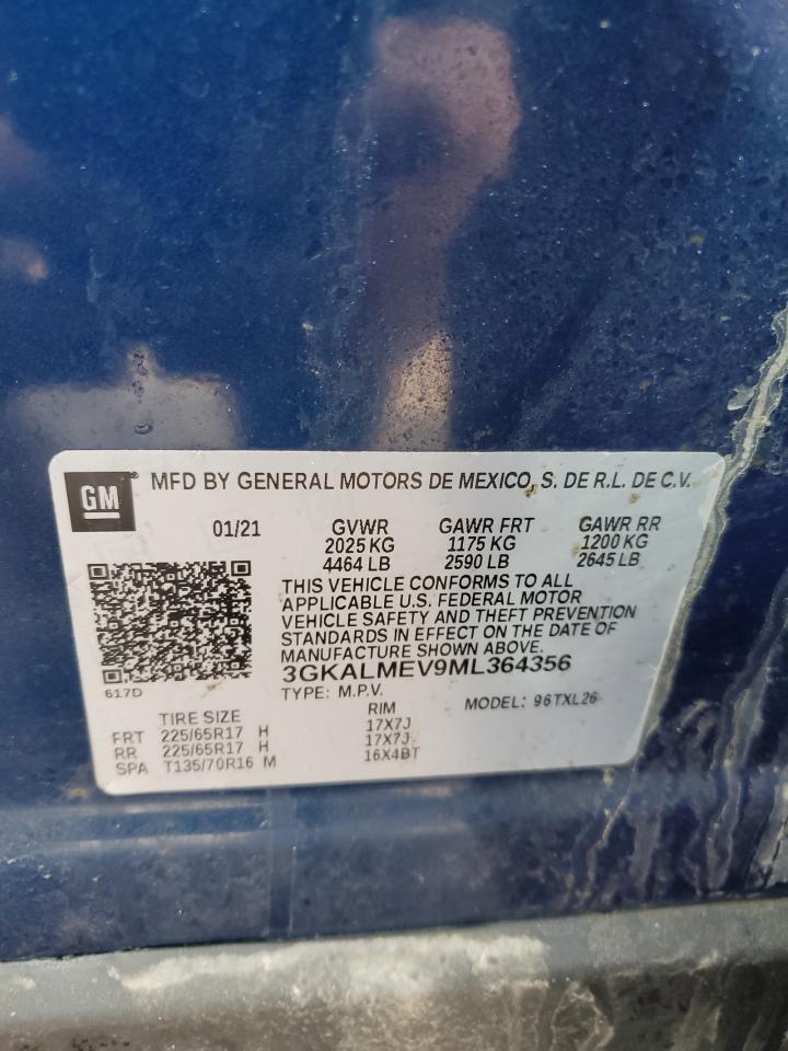 2021 GMC Terrain VIN 3GKALMEV9ML364356 Copart auction photo, front end / side damage thumbnail 13