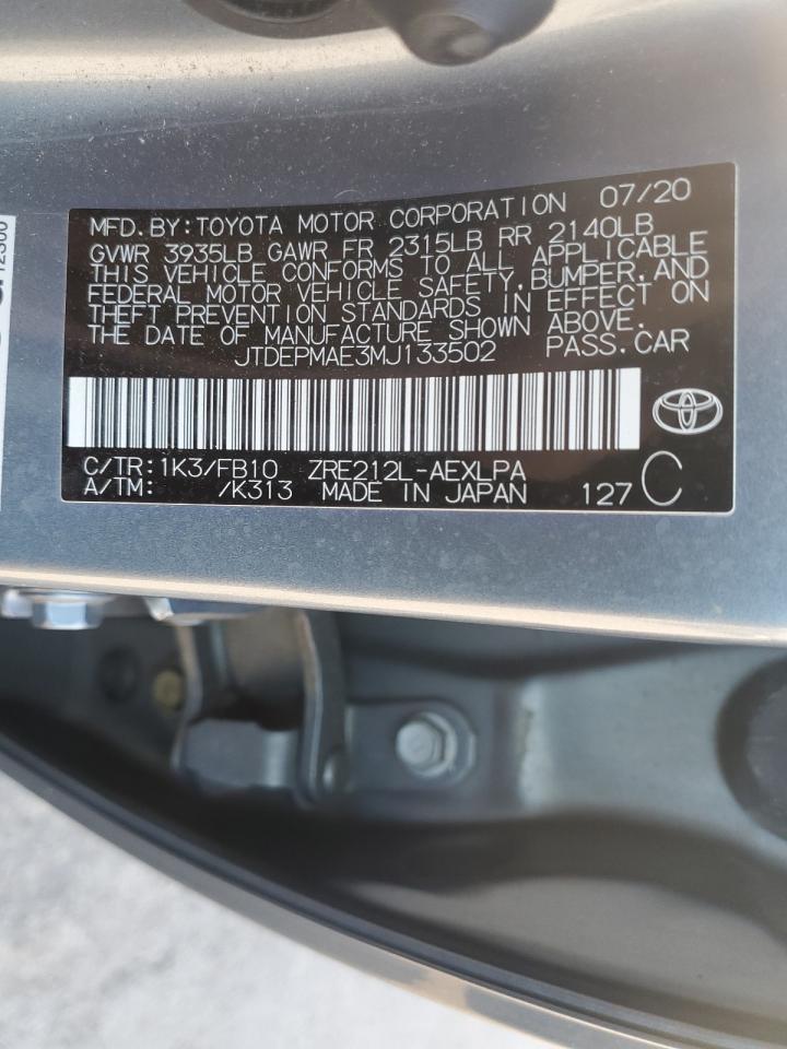 2021 Toyota Corolla VIN JTDEPMAE3MJ133502 Copart auction photo, front end / side damage thumbnail 15
