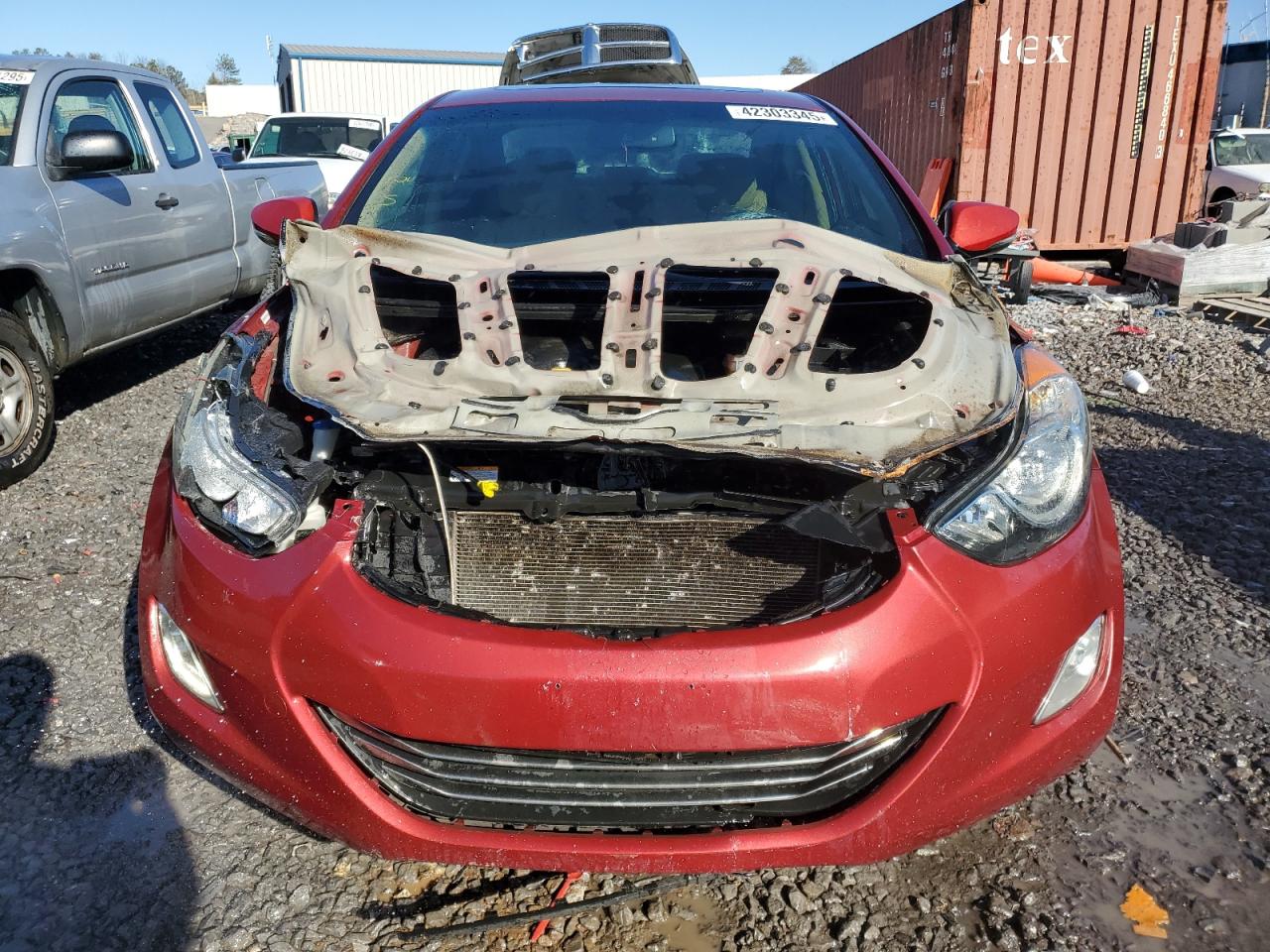2011 Hyundai Elantra VIN KMHDH4AE3BU150039 Copart auction photo, front end damage thumbnail 5