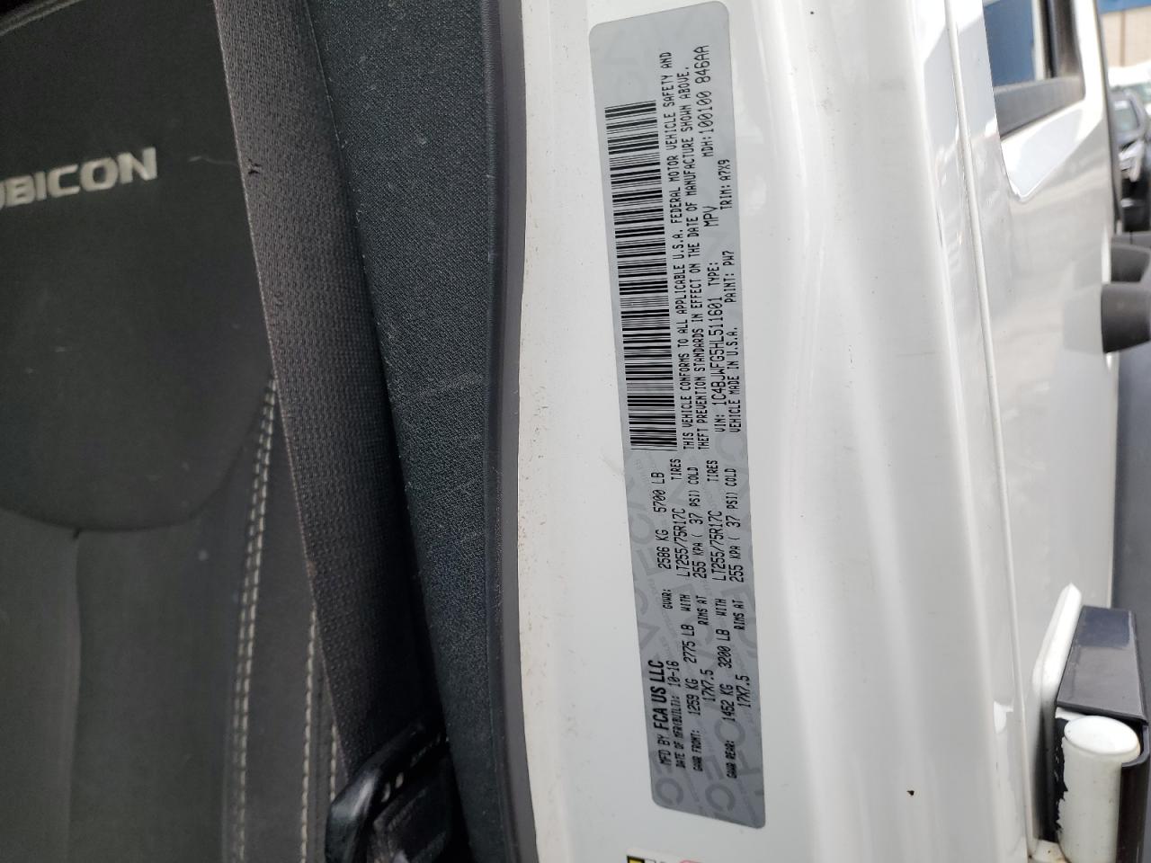 2017 Jeep Wrangler VIN 1C4BJWFG5HL511601 Copart auction photo, undercarriage / front end damage thumbnail 13