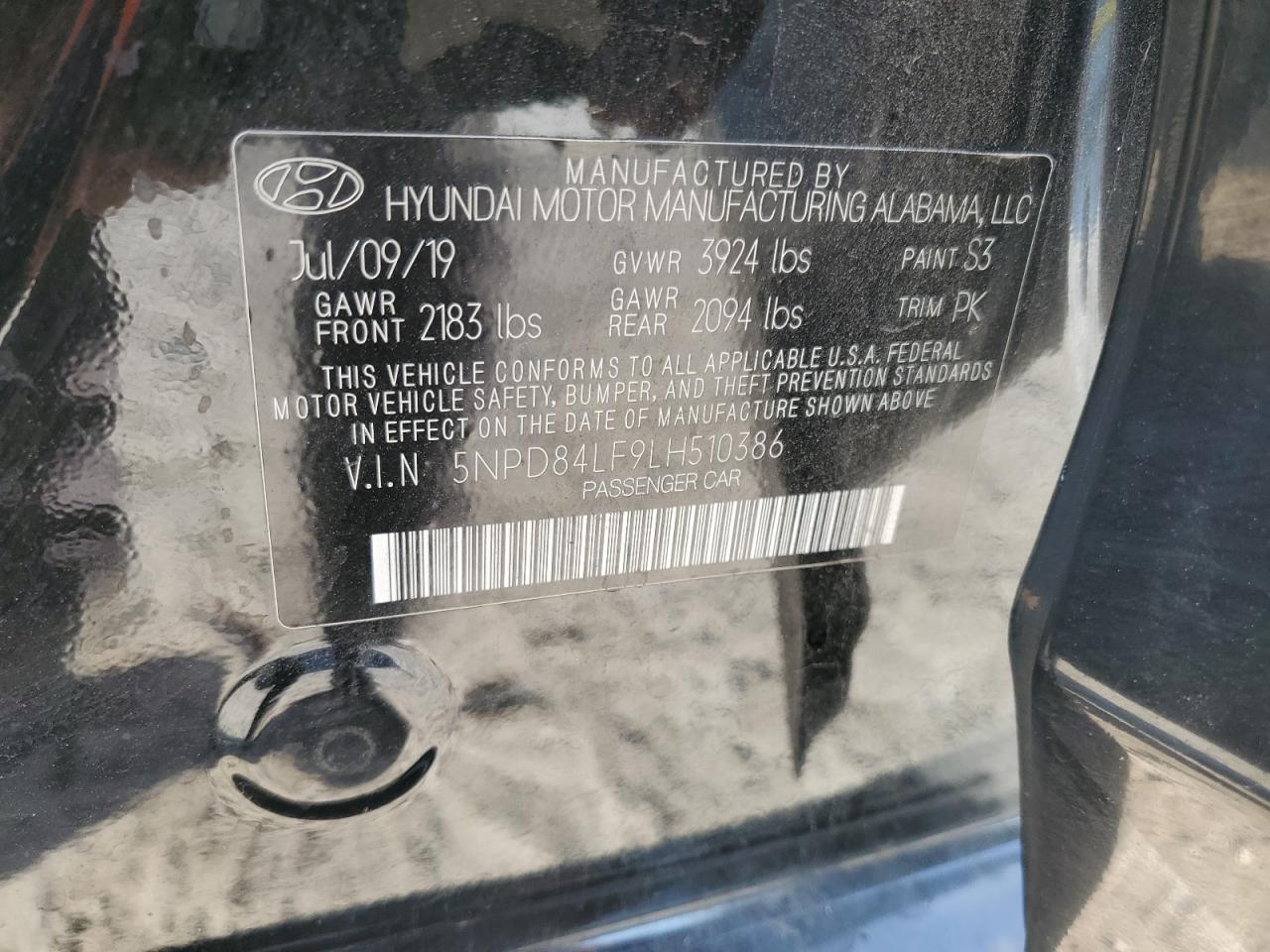 2020 Hyundai Elantra VIN 5NPD84LF9LH510386 Copart auction photo, front end / minor dent/scratches damage thumbnail 15