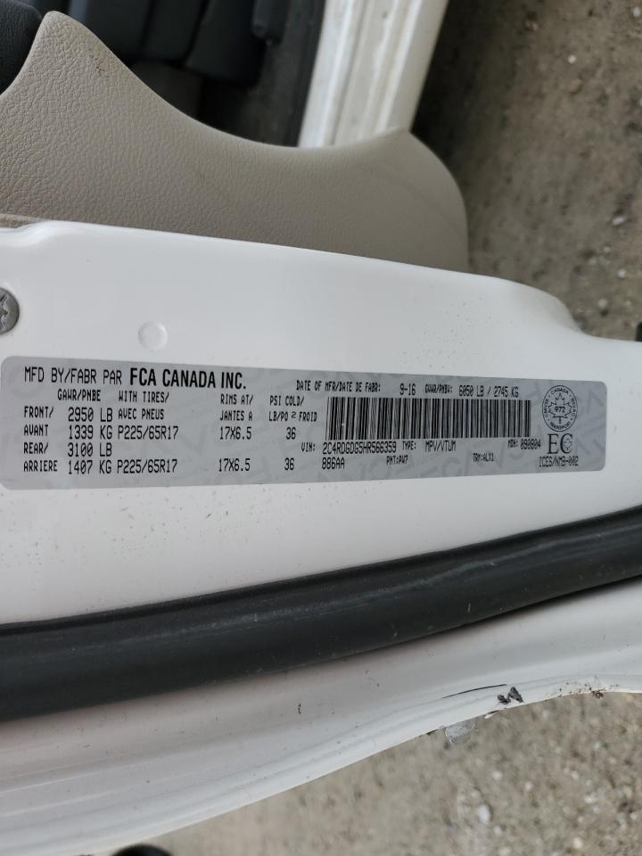 2017 Dodge Caravan VIN 2C4RDGDG5HR566359 Copart auction photo, side / rear end damage thumbnail 13