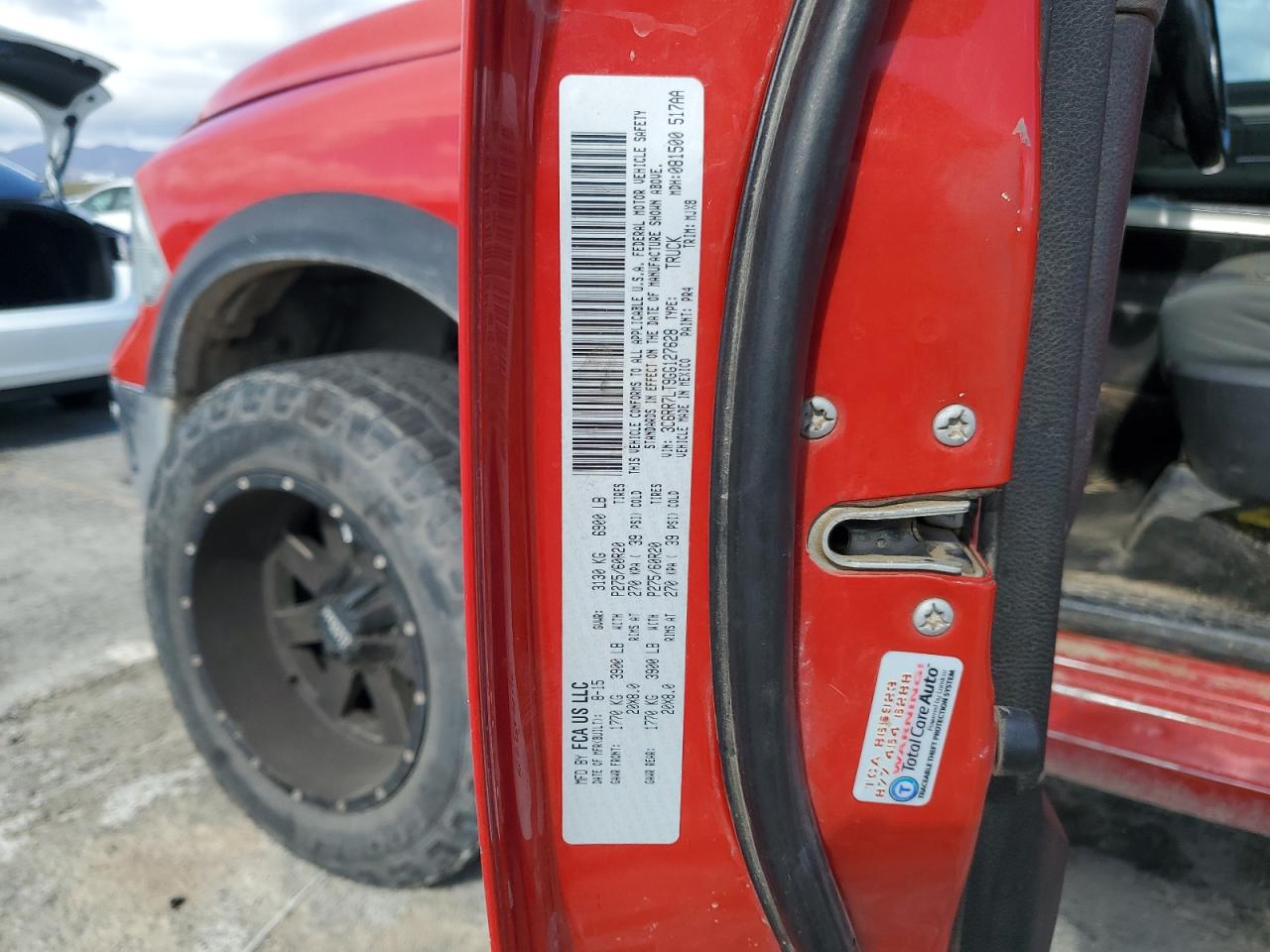 2016 RAM 1500 VIN 3C6RR7LT9GG127628 Copart auction photo, rear end damage thumbnail 15