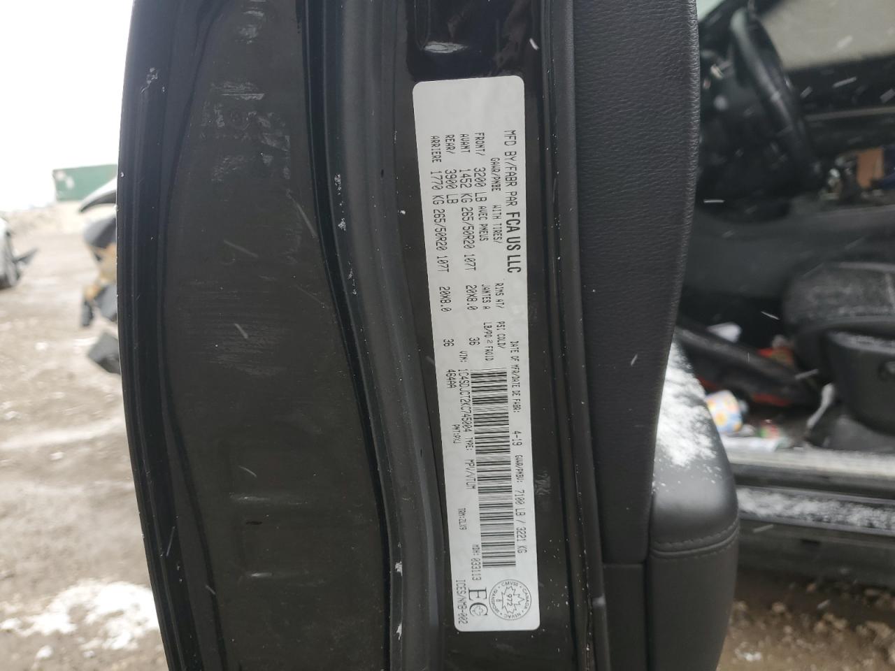 2019 Dodge Durango VIN 1C4SDJCT2KC745004 Copart auction photo, front end damage thumbnail 13