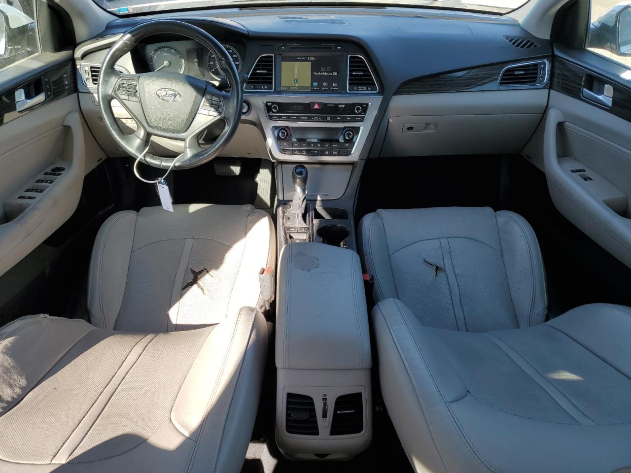 2015 Hyundai Sonata VIN 5NPE34AF1FH176736 Copart auction photo, front end / side damage thumbnail 8