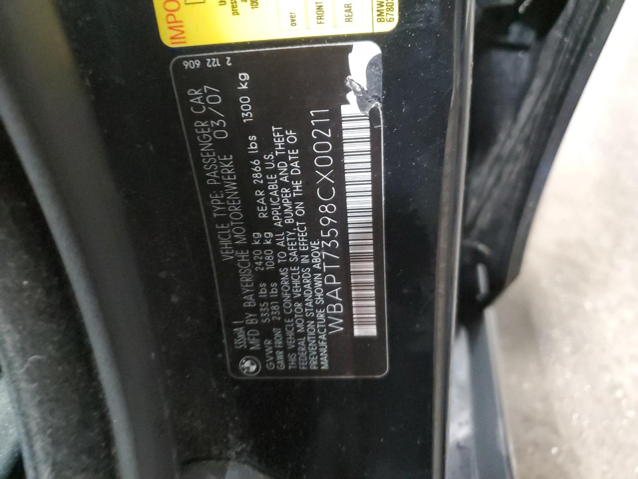 2008 BMW 5er VIN WBAPT73598CX00211 Copart auction photo, undercarriage damage thumbnail 12