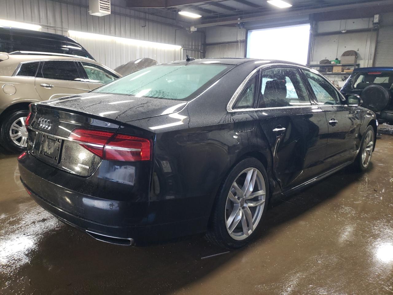 2017 Audi A8 VIN WAU44AFD2HN014533 Copart auction photo, side / rear end damage thumbnail 3