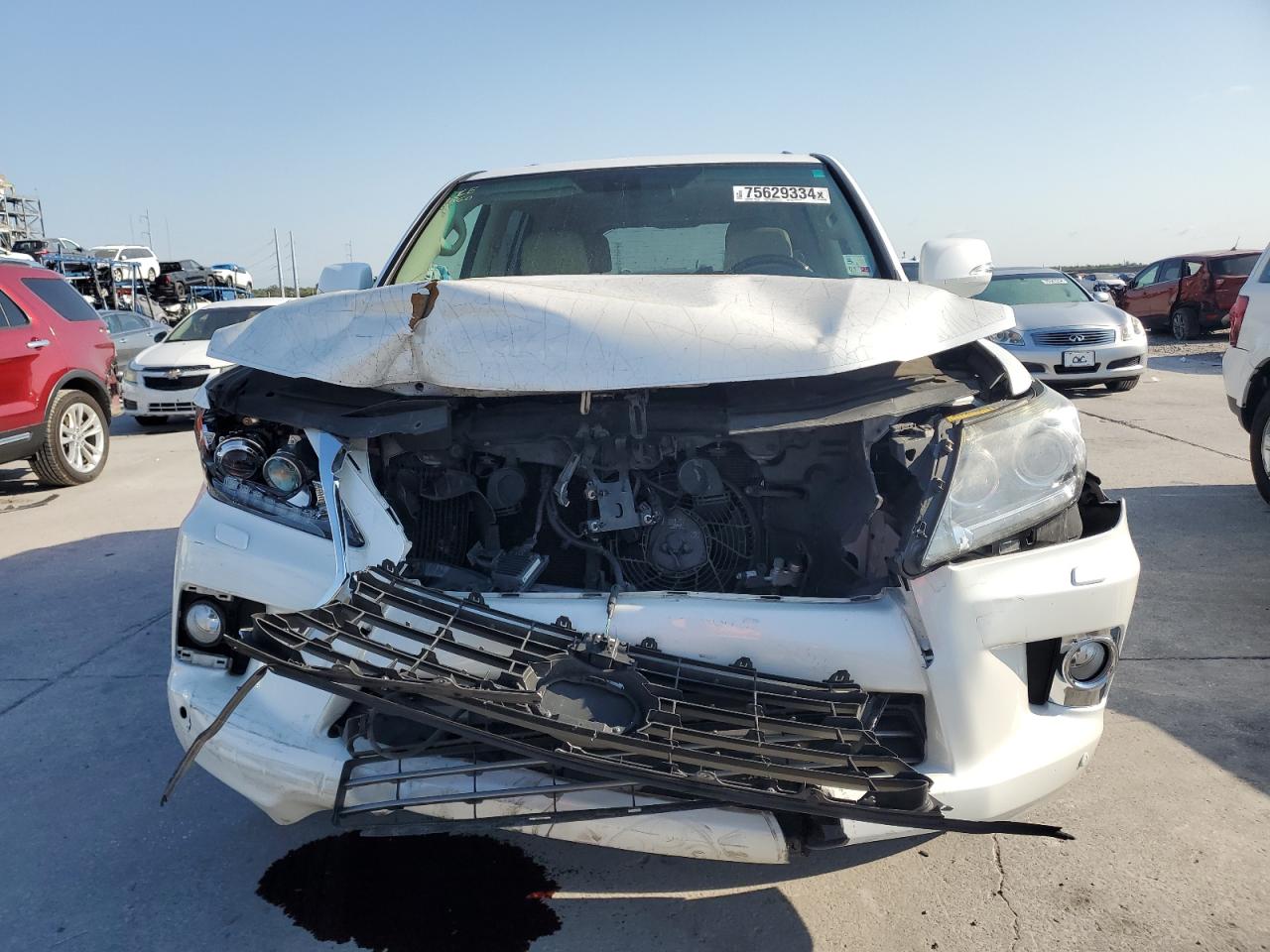 2013 Lexus LX VIN JTJHY7AX0D4131456 Copart auction photo, front end damage thumbnail 5