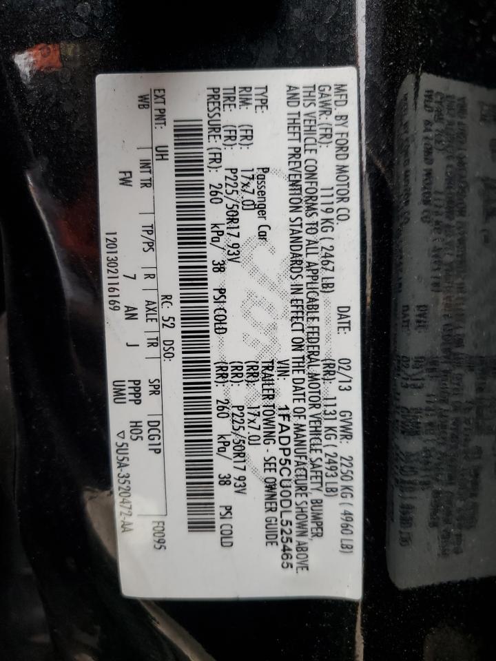 2013 Ford C-MAX VIN 1FADP5CU0DL525465 Copart auction photo, front end / hail damage thumbnail 13