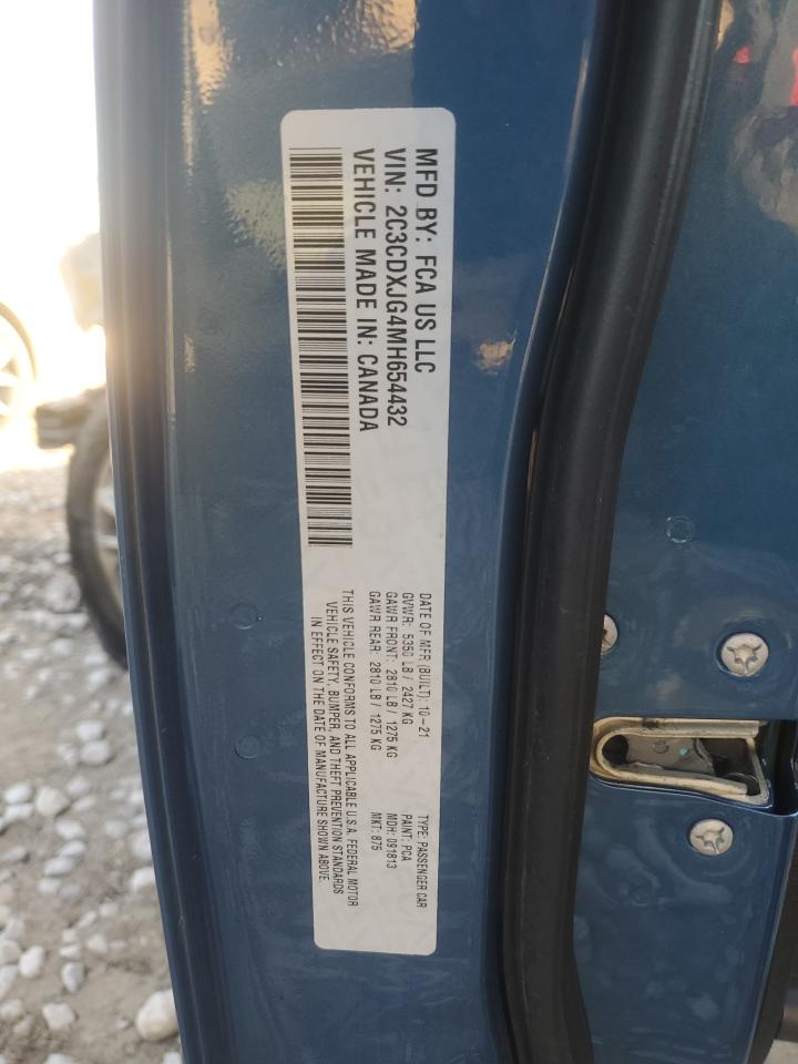 2021 Dodge Charger VIN 2C3CDXJG4MH654432 Copart auction photo, burn - engine damage thumbnail 12