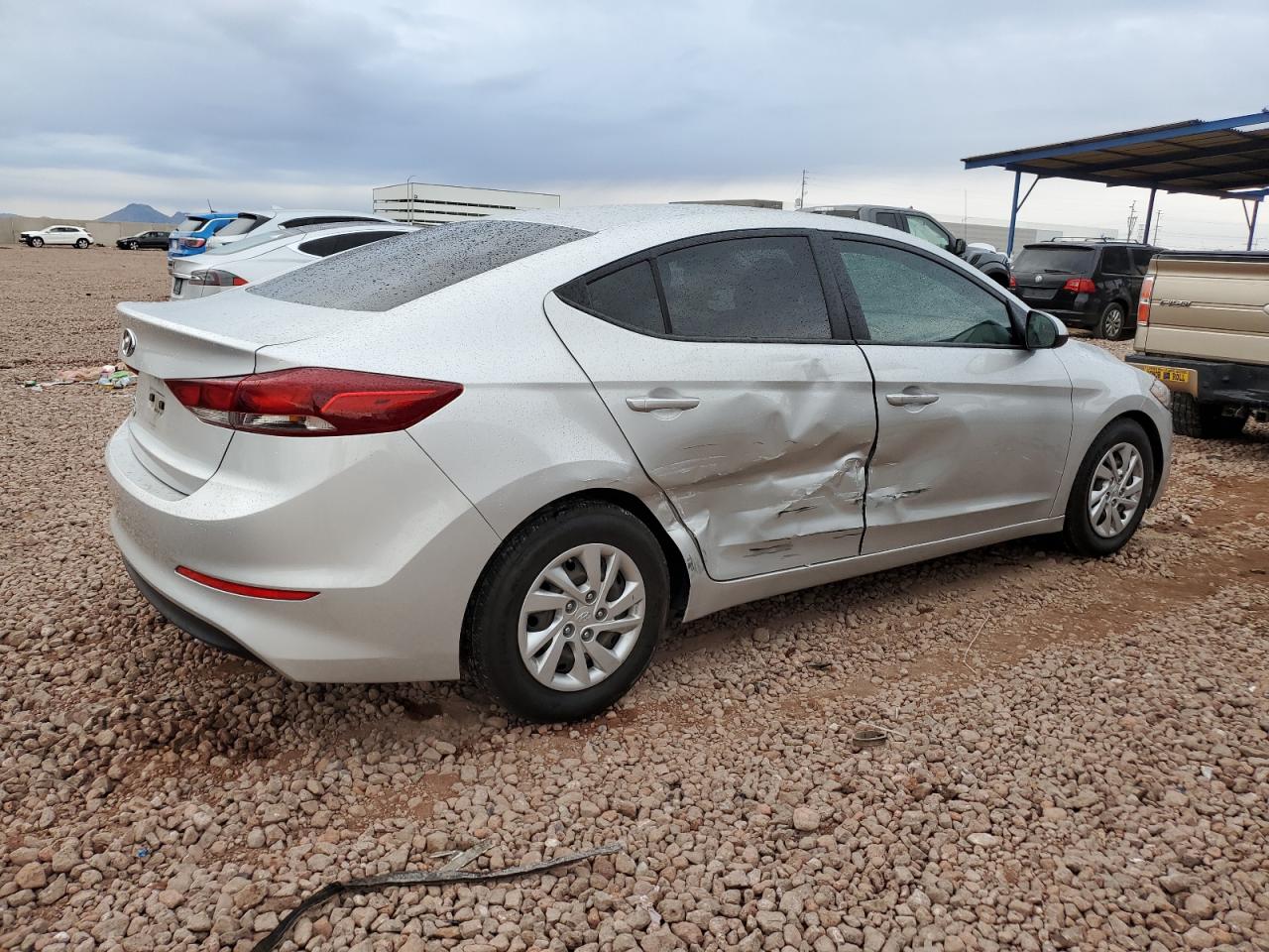2018 Hyundai Elantra VIN 5NPD74LF6JH350984 Copart auction photo, side / rear end damage thumbnail 3