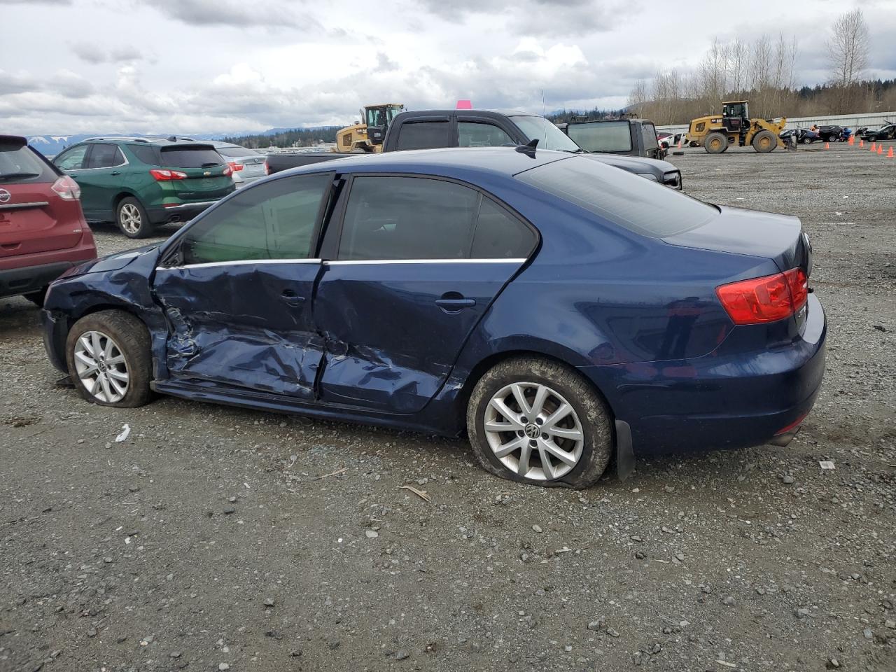 2014 Volkswagen Jetta VIN 3VWD17AJ8EM432187 Copart auction photo, side / front end damage thumbnail 2
