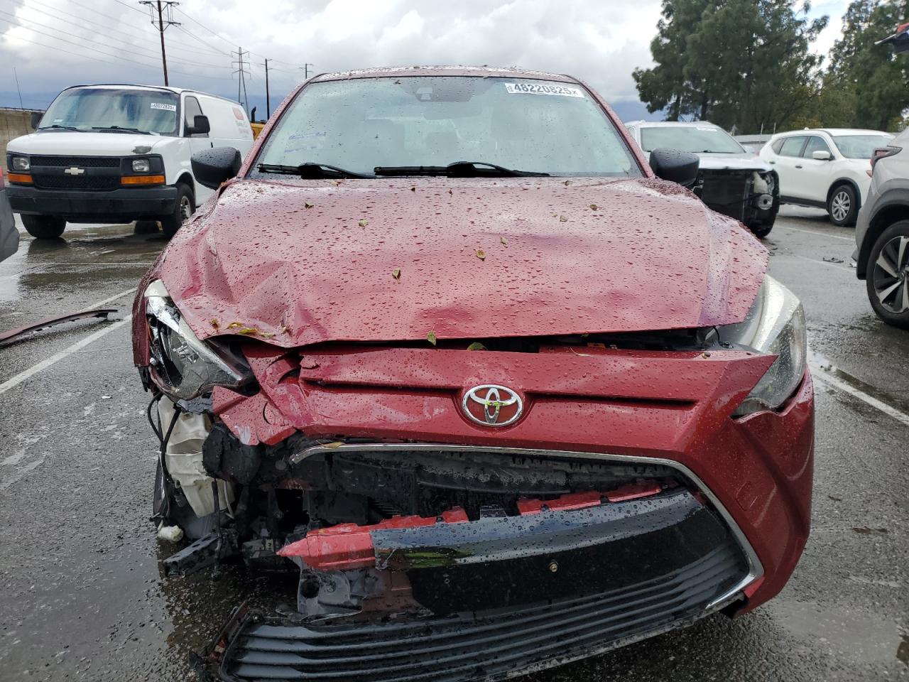 2017 Toyota Yaris VIN 3MYDLBYV0HY190874 Copart auction photo, front end / undercarriage damage thumbnail 5