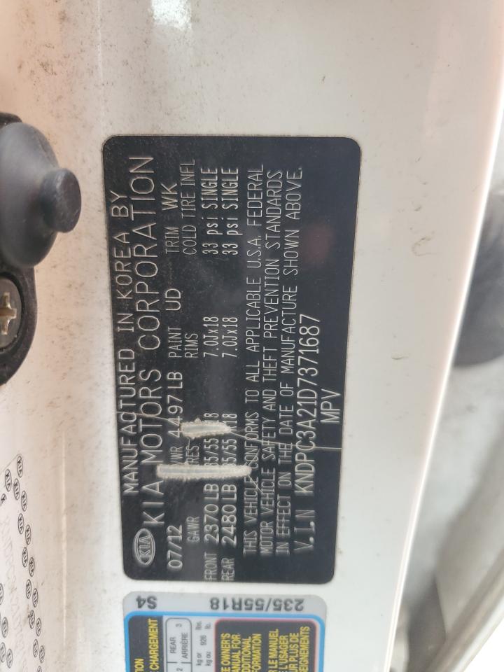 2013 KIA Sportage VIN KNDPC3A21D7371687 Copart auction photo, front end damage thumbnail 14