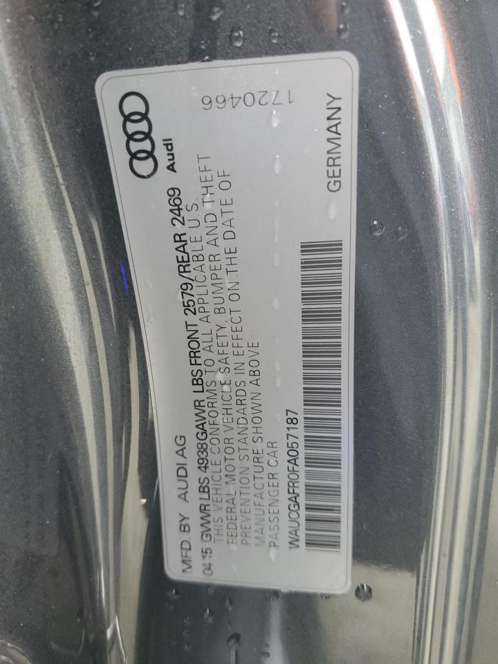2015 Audi RS5 VIN WAUCGAFR0FA057187 Copart auction photo, rear end / front end damage thumbnail 12